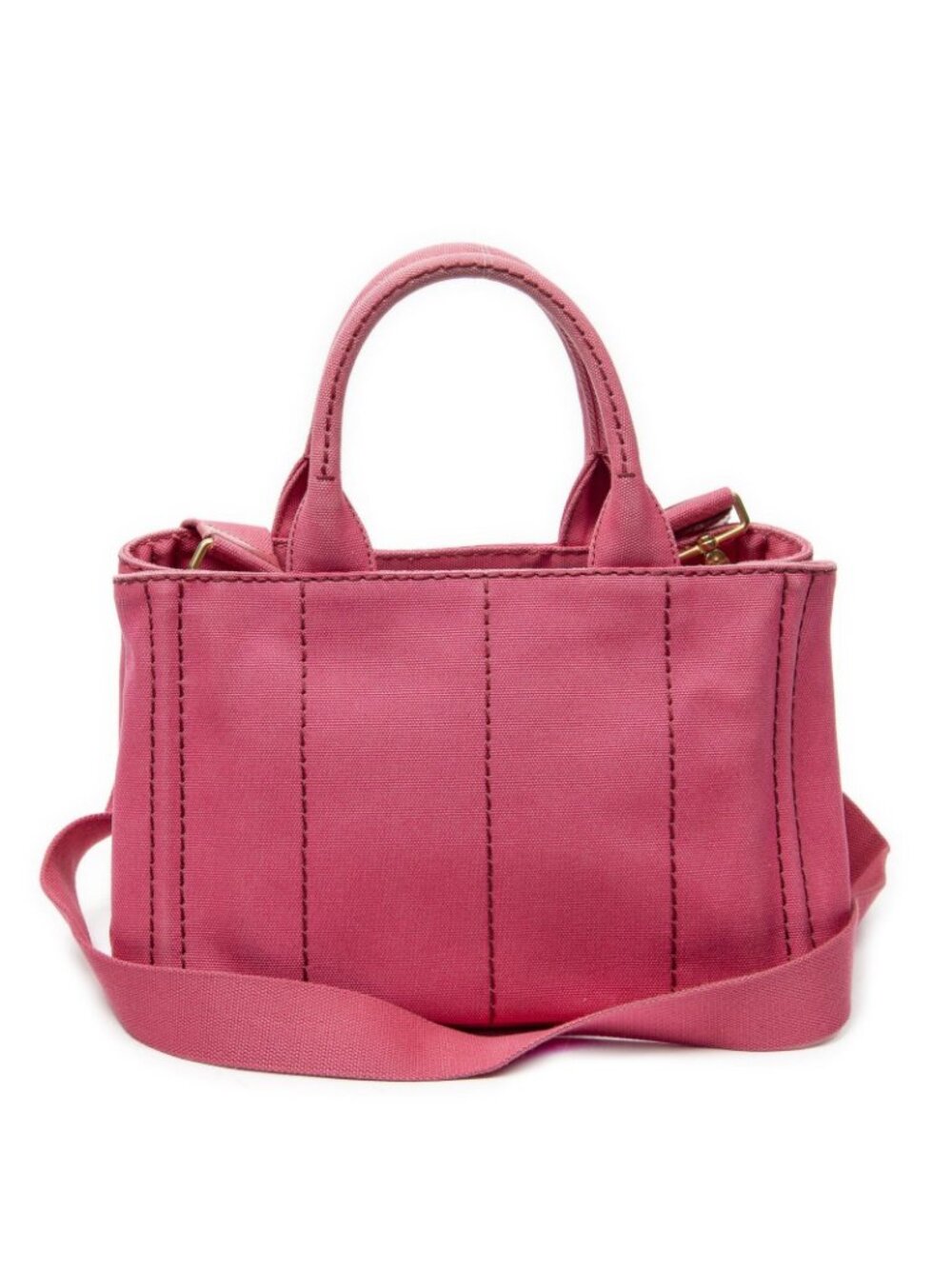 Prada Canapa Small Tote Fuchsia Pink Canvas - Picture 5 of 10
